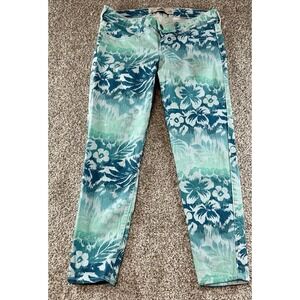 Hollister Womens Size 5 W27 Blue Floral Low Waisted Stretchy Skinny Pants